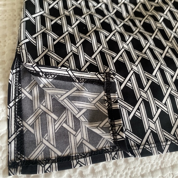 Belted Midi Shirt Dress Half Sleeves Geometric Print L 12 14 Laundry by Design - Picture 8 of 13